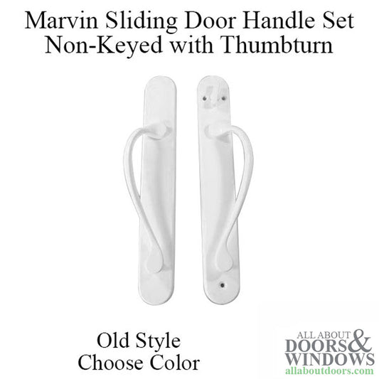 Marvin Sliding Door Handle Set, Old Style, Active, NO Key with Thumb-turn - White