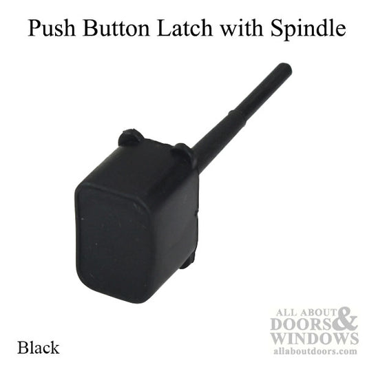 Push Button Latch w/ Spindle - Black