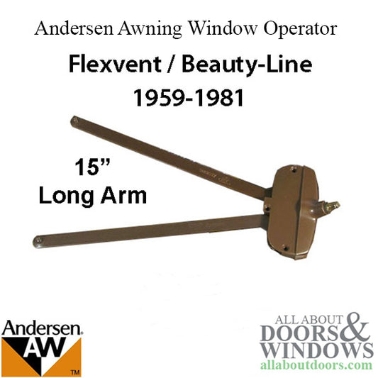 Andersen awning window Operator, Flexivent, Beauty-Line 15" long arm - Bronze