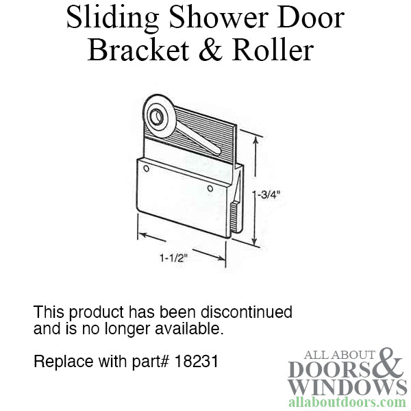 1-1/2 inch Sliding Shower Door Bracket, 3/4 inch Oval wheel - Gold Finish, Pairs - 1-1/2 inch Sliding Shower Door Bracket, 3/4 inch Oval wheel - Gold Finish, Pairs