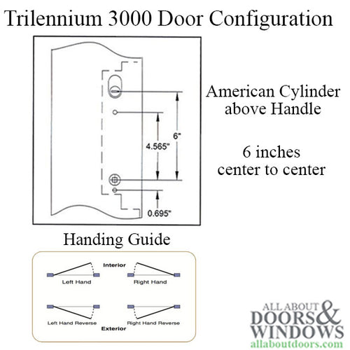 3000 Trilennium Multipoint Lock 6-8 Door Right Hand Inswing - Choose Finish - 3000 Trilennium Multipoint Lock 6-8 Door Right Hand Inswing - Choose Finish