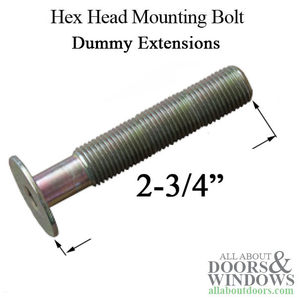 Mounting Bolt, 2-3/4 inch - Dummy Handle Extension, HBL Interior/Entry trim sets only - Mounting Bolt, 2-3/4 inch - Dummy Handle Extension, HBL Interior/Entry trim sets only