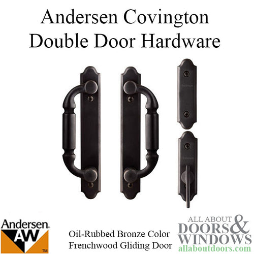 Andersen Frenchwood Gliding Door Trim Hardware, Covington, 4 Panel Interior and Exterior  - Oil Rubbed Bronze - Andersen Frenchwood Gliding Door Trim Hardware, Covington, 4 Panel Interior and Exterior  - Oil Rubbed Bronze