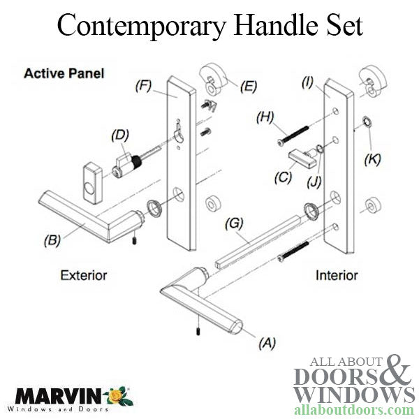 Marvin Contemporary Handle Set, Active Keyed - Marvin Contemporary Handle Set, Active Keyed