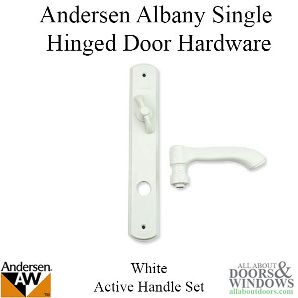 Andersen Albany Active Single Hinged Door Hardware - Pure White - Andersen Albany Active Single Hinged Door Hardware - Pure White