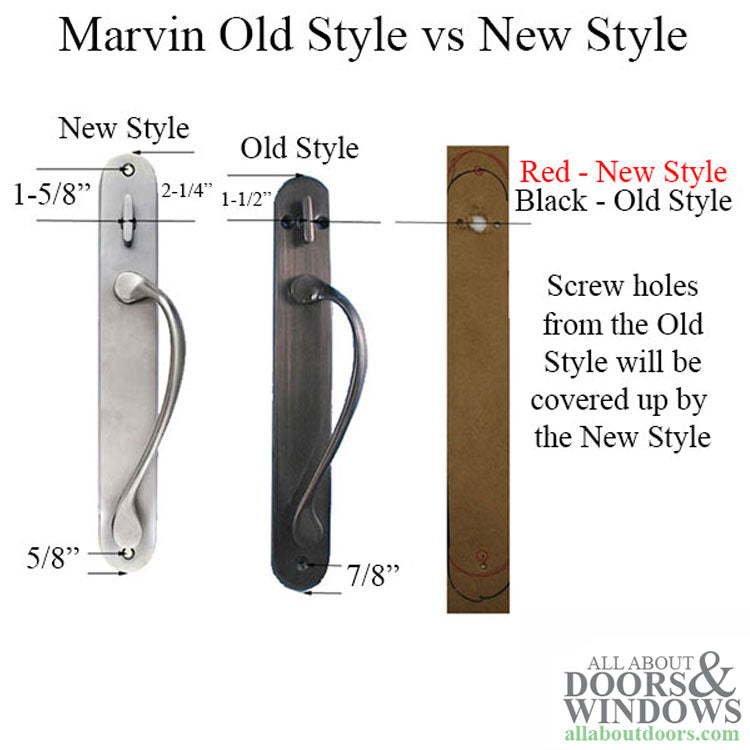 Marvin Sliding Door Handle Set, Old Style, Active, NO Key with Thumb-turn - Choose Color - Marvin Sliding Door Handle Set, Old Style, Active, NO Key with Thumb-turn - Choose Color