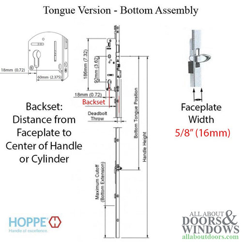 Hoppe 16mm Manual 70/92 Gear, Tongue at 26.42