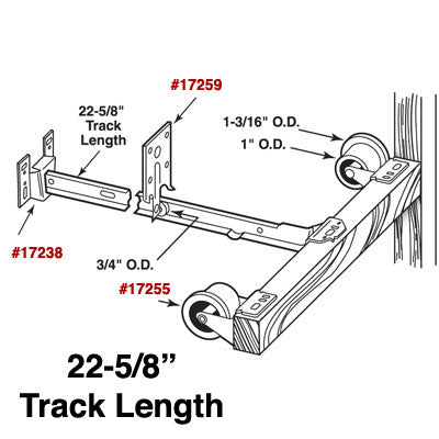 Monorail Drawer Slide Kit, 22-5/8 inch Single Track - Monorail Drawer Slide Kit, 22-5/8 inch Single Track