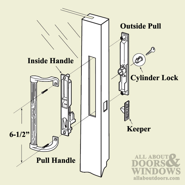 Stained Finish Pull Handle with 6-1/2