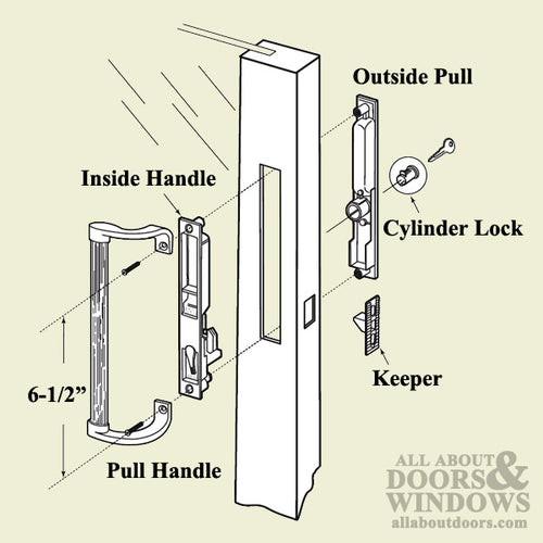 Stained Finish Pull Handle with 6-1/2