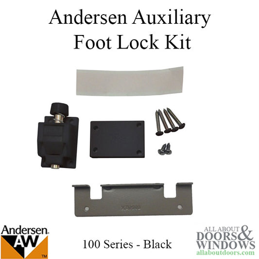 Andersen auxiliary foot bolt lock kit, 100 series sliding door - Black