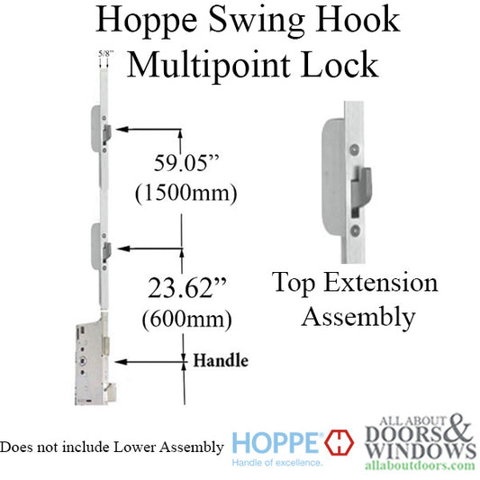 16mm Top Extension Swing Hook @ 23.62“  &  59.05”