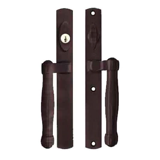 Hoppe HLS 9000 Sliding Door Modern Handle Set Active Keyed Rustic Umber