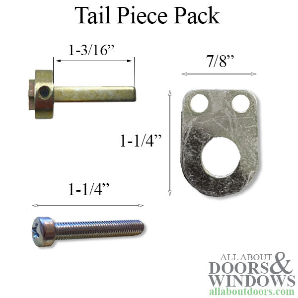 Thumbturn Tail Piece Actuator, Retainer Plate & Screws - Mounting Hardware for Configuration #3 - Thumbturn Tail Piece Actuator, Retainer Plate & Screws - Mounting Hardware for Configuration #3