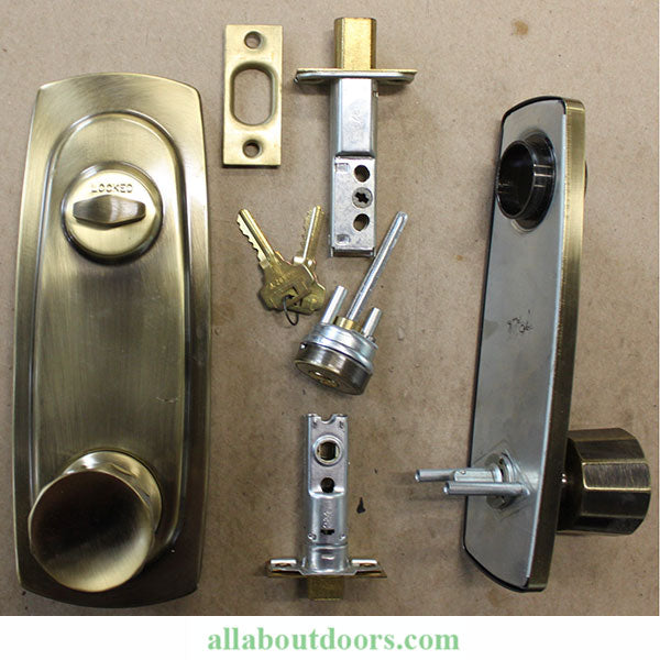 Dexter Cortina with Interior Panic Function for Emergency Exit - Antique Brass - Dexter Cortina with Interior Panic Function for Emergency Exit - Antique Brass