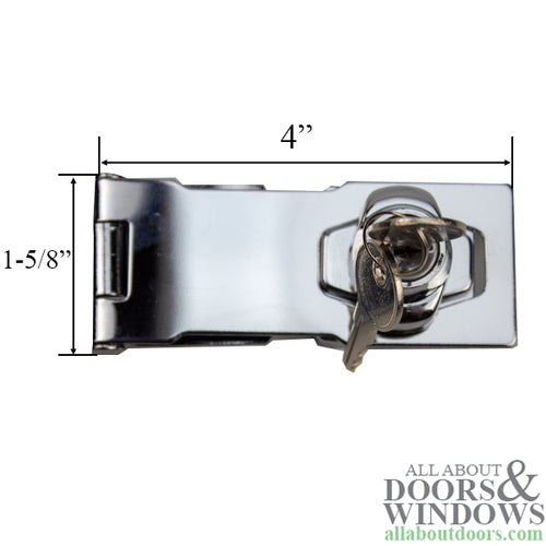 HASP hinge with keyed locking mechanism, Chrome Plated - HASP hinge with keyed locking mechanism, Chrome Plated