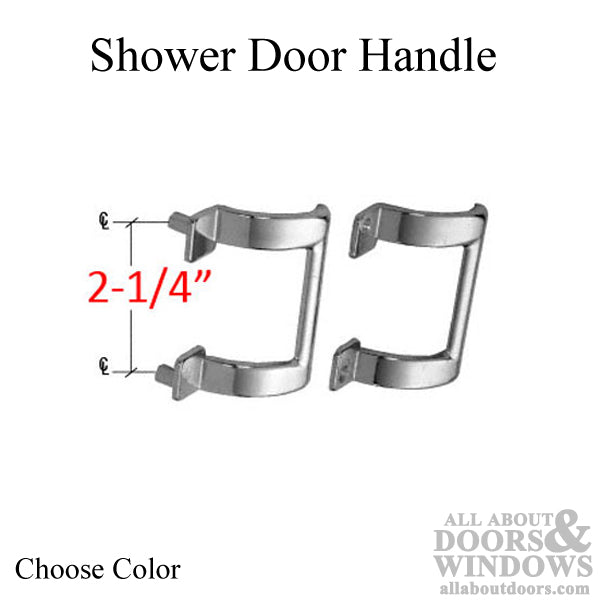 Shower Door Handle Pull  2-1/4 inch - Polished Chrome or Polished Brass - Shower Door Handle Pull  2-1/4 inch - Polished Chrome or Polished Brass