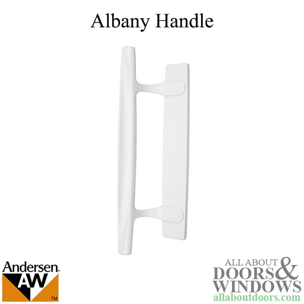 Andersen Frenchwood Gliding Door - Exterior Dished Style Handle - White - Andersen Frenchwood Gliding Door - Exterior Dished Style Handle - White