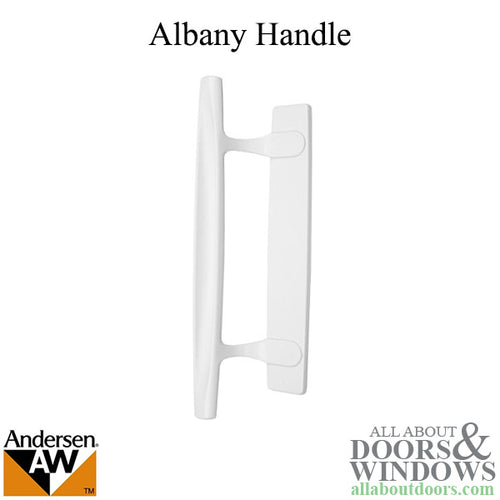 Andersen Frenchwood Gliding Door - Exterior Dished Style Handle - White - Andersen Frenchwood Gliding Door - Exterior Dished Style Handle - White