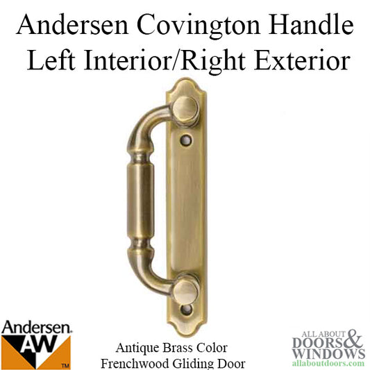 Andersen Frenchwood Gliding Door - Handle - Covington - Left Interior/Right Exterior - Antique Brass