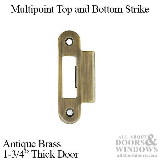 GU / Ferco Multipoint Top and Bottom Strike for 1-3/4 Thick Door - Antique Brass