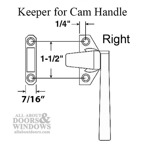 Amesbury Truth Window Keeper for Cam Handle for Hopper and Basement Window - Amesbury Truth Window Keeper for Cam Handle for Hopper and Basement Window