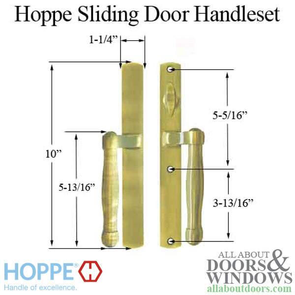 HOPPE HLS 9000 Sliding Door Handle Set Active Non-Keyed Outside Resista Brass - HOPPE HLS 9000 Sliding Door Handle Set Active Non-Keyed Outside Resista Brass