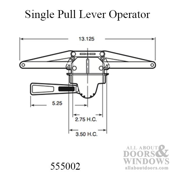 Truth Operator, Single Pull Lever,13-1/8 inch - longer F plate - Truth Operator, Single Pull Lever,13-1/8 inch - longer F plate