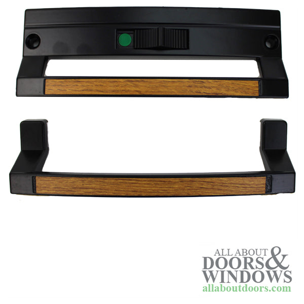 Norandex Sliding Patio Door Handle 6 5/8 Inch Hole Center Black Metal and Wood - Norandex Sliding Patio Door Handle 6 5/8 Inch Hole Center Black Metal and Wood