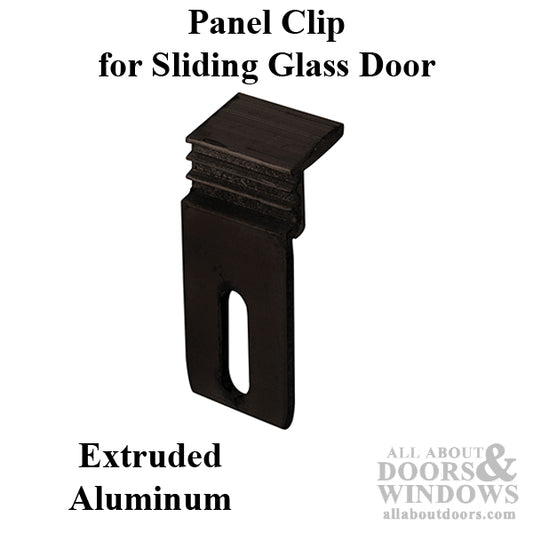 Panel Clip - Sliding Patio Door, Extruded Aluminum - 4 Pk - Bronze