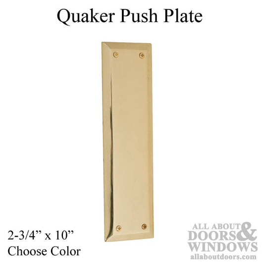 Quaker Push Plate 2-3/4" x 10"