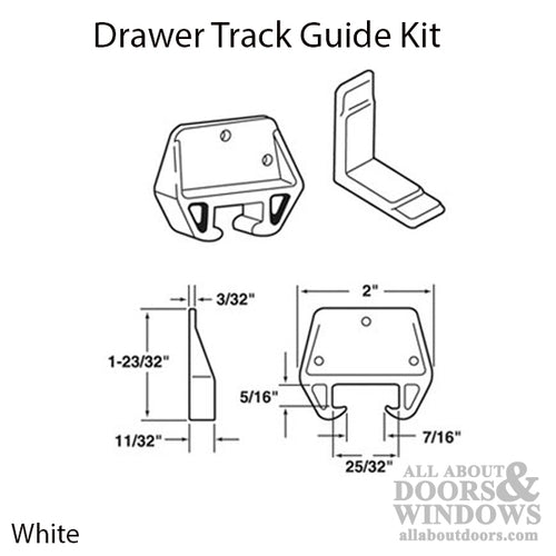 Drawer Track Guide Kit -  9/32 x 3/4 Track - Drawer Track Guide Kit -  9/32 x 3/4 Track