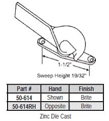 Sash Sweep Lock,  1-1/2 in. between holes, no keeper - No Color Finish - Sash Sweep Lock,  1-1/2 in. between holes, no keeper - No Color Finish