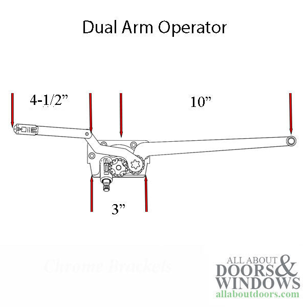 Andersen Eagle E-Series Casement Operator Dual Arm Right Hand - Andersen Eagle E-Series Casement Operator Dual Arm Right Hand
