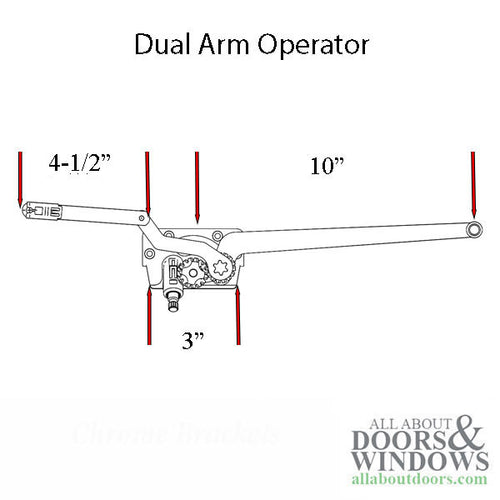 Andersen Eagle E-Series Casement Operator Dual Arm Right Hand - Andersen Eagle E-Series Casement Operator Dual Arm Right Hand