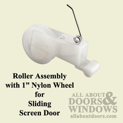 Roller Assembly with 1 Inch Nylon Wheel for Sliding Screen Door - Roller Assembly with 1 Inch Nylon Wheel for Sliding Screen Door