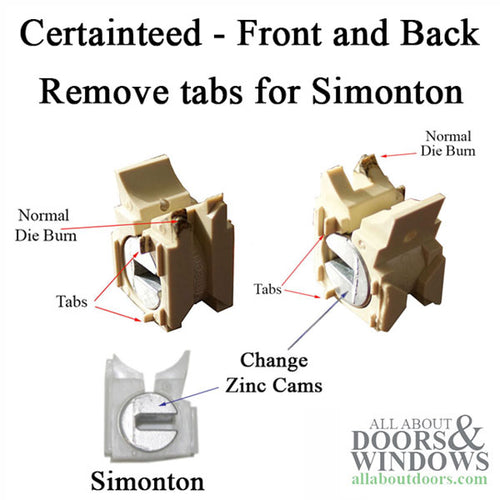 Simonton Pivot Lock brake Shoe - White Plastic - Simonton Pivot Lock brake Shoe - White Plastic