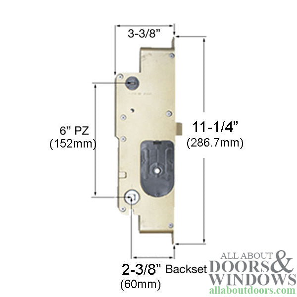 Peachtree IPD French Mortise Lock XO Right Hand Inswing Single Point Active Door Lock - Peachtree IPD French Mortise Lock XO Right Hand Inswing Single Point Active Door Lock