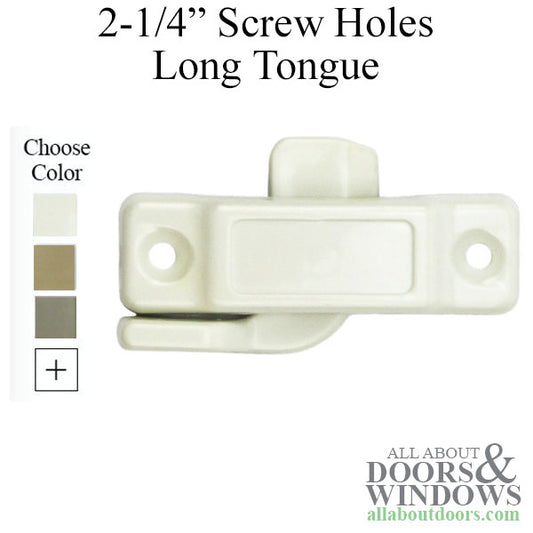 Sweep Latch 2-1/4" screw holes, Long Latch Throw, Composite (plastic)