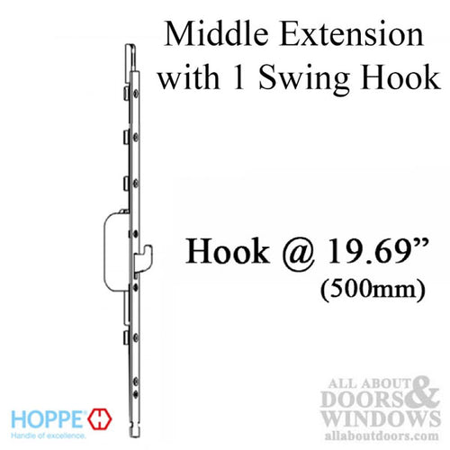 Hoppe Manual Swing Hook 16mm Middle Extension with Overall Length of 24.09 Inches - Hoppe Manual Swing Hook 16mm Middle Extension with Overall Length of 24.09 Inches