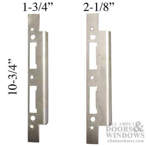 Custom Latch & Deadbolt Strike Plate, Curved lip 1-3/4 Door  - Stainless Steel - Custom Latch & Deadbolt Strike Plate, Curved lip 1-3/4 Door  - Stainless Steel