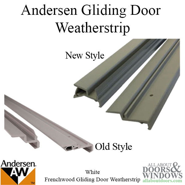 Andersen Window Frenchwood Gliding Door Complete Weatherstrip Set - 1990-Present,, 6 ft 11 in, White - Andersen Window Frenchwood Gliding Door Complete Weatherstrip Set - 1990-Present,, 6 ft 11 in, White