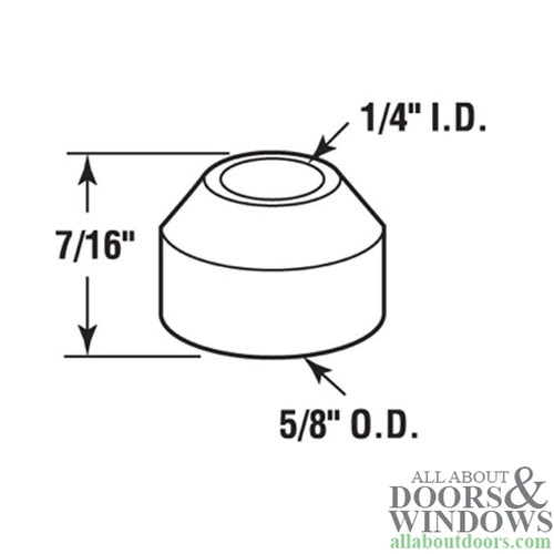 Pin Cap / Guide, 1/4 I.D., Nylon Replacement BiFold Door- Each - Pin Cap / Guide, 1/4 I.D., Nylon Replacement BiFold Door- Each