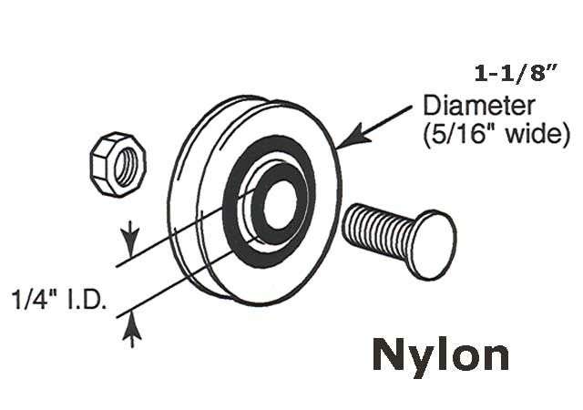 Roller Wheel Only 1.125 Inch Nylon Ball Bearing Wheel Diameter - Roller Wheel Only 1.125 Inch Nylon Ball Bearing Wheel Diameter