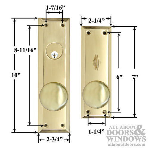 Marks Metro Mortise Entry Handle set, Left Hand shown - Polished Brass - Marks Metro Mortise Entry Handle set, Left Hand shown - Polished Brass