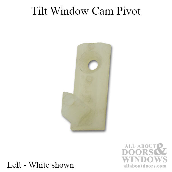 Tilt Window Cam Pivot, Triangular Projection, White - Left - Tilt Window Cam Pivot, Triangular Projection, White - Left