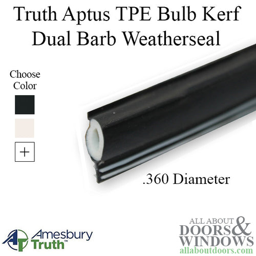 Truth Aptus TPE Bulb Kerf Dual Barb Weatherseal, .220