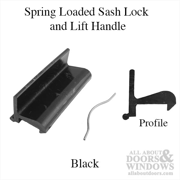 Sash Lock & Lift handle, Plastic - Black - Sash Lock & Lift handle, Plastic - Black