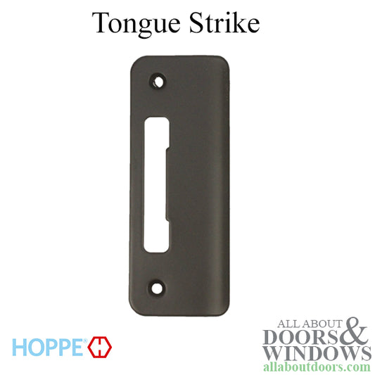 Strike Plate, PT0009N, Tongue curved lip 1.74 x 4.57 - Rustic Umber