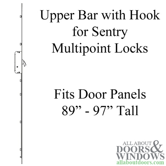 20mm Upper Bar for Sentry Multipoint Lock for 89" - 97" Door Panel